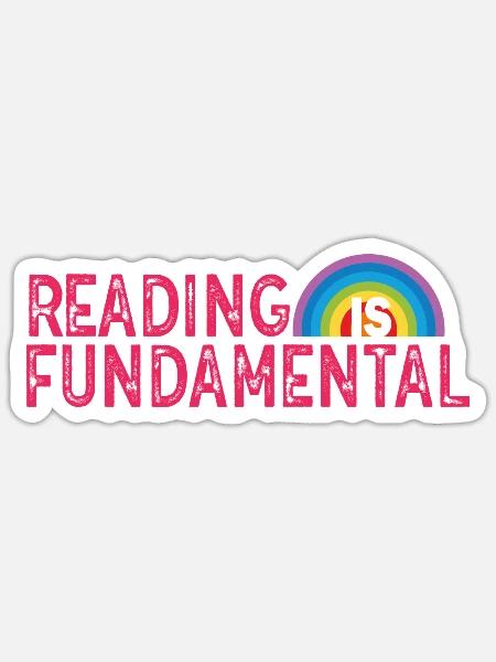 Reading Is Fundamental - Sticker Größe S (10 x 10 cm) - Mattweiß