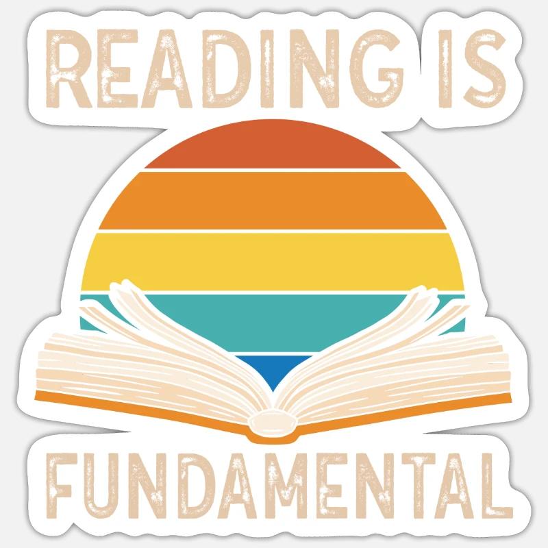 Reading Is Fundamental - Sticker size S (10 x 10 cm) - white matte
