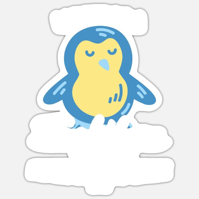 cute penguin can't fly - Sticker size S (10 x 10 cm) - white matte
