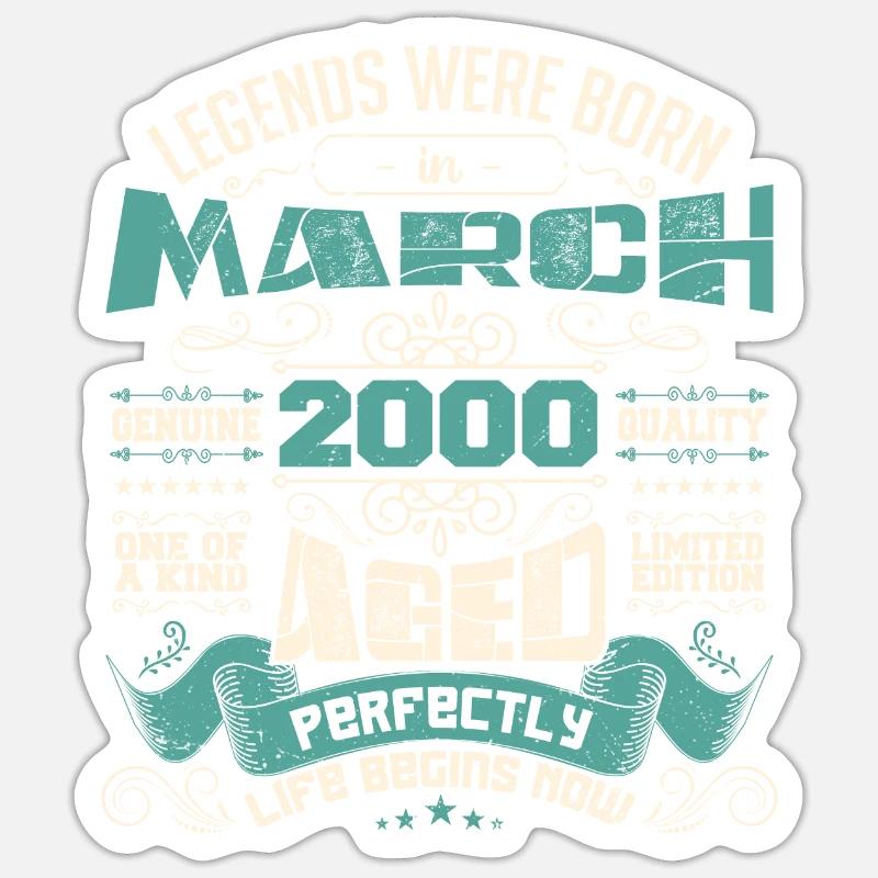 March 2000 | birthday gift - Sticker size S (10 x 10 cm) - white matte