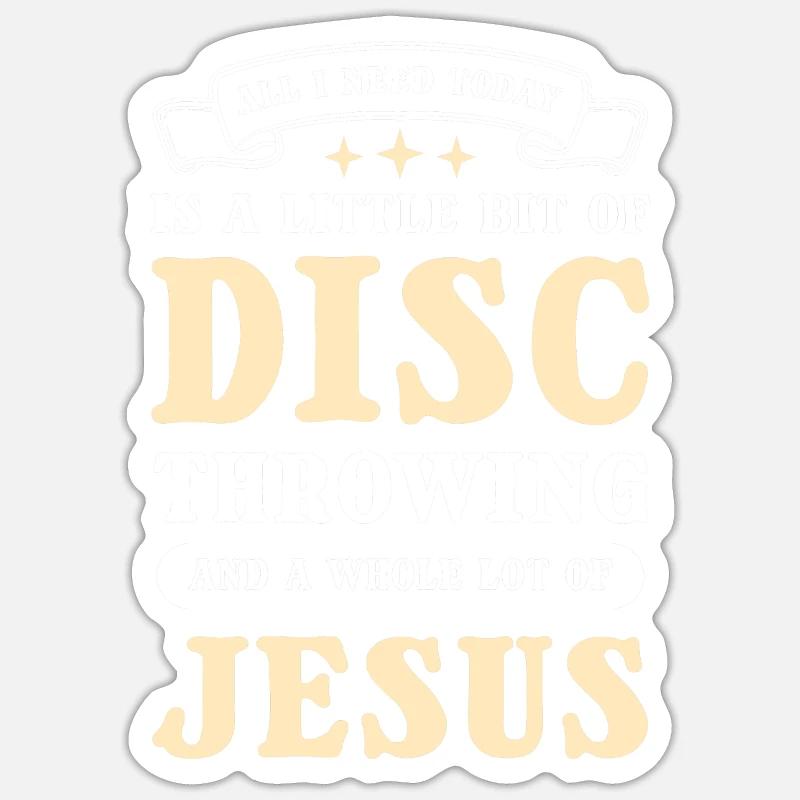 Jésus et le lancer du disque. Lanceur de disque - Sticker taille S (10 x 10 cm) - blanc mat