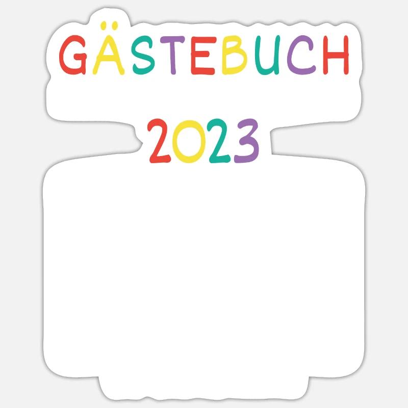 Schulkind 2023 Gästebuch Waren Dabei! Einschulung - Sticker Größe S (10 x 10 cm) - Mattweiß