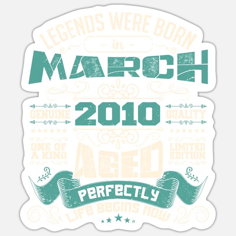 March 2010 | birthday gift - Sticker taille S (10 x 10 cm) - blanc mat