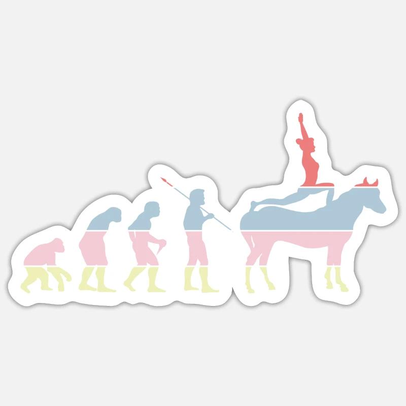 Cheval, voltige, évolution, équitation, équitation Sticker taille S (10 x 10 cm)