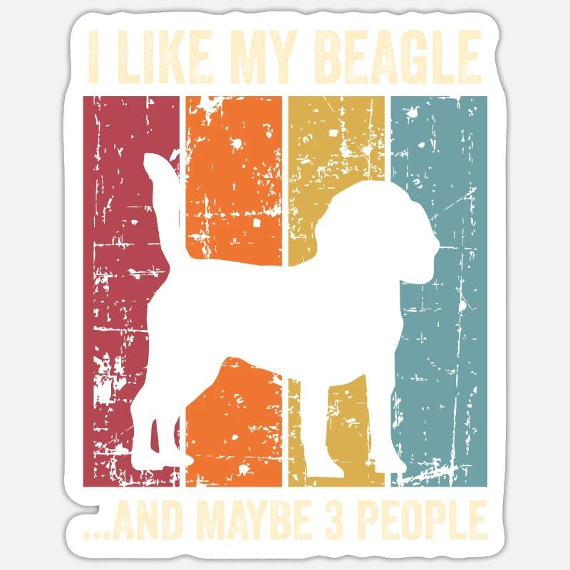 Beagle Chiens Cadeaux - Sticker taille S (10 x 10 cm) - blanc mat