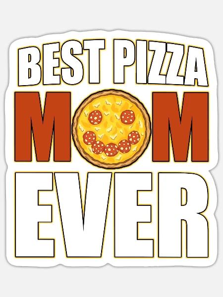 Beste Pizza Mama - Sticker Größe S (10 x 10 cm) - Mattweiß