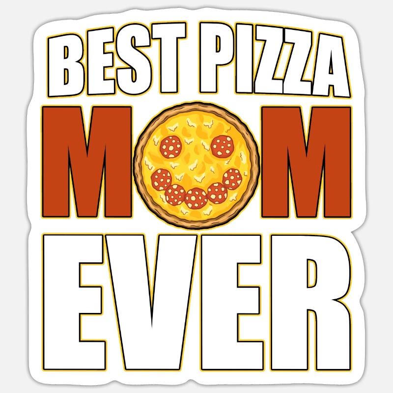 Beste Pizza Mama - Sticker Größe S (10 x 10 cm) - Mattweiß