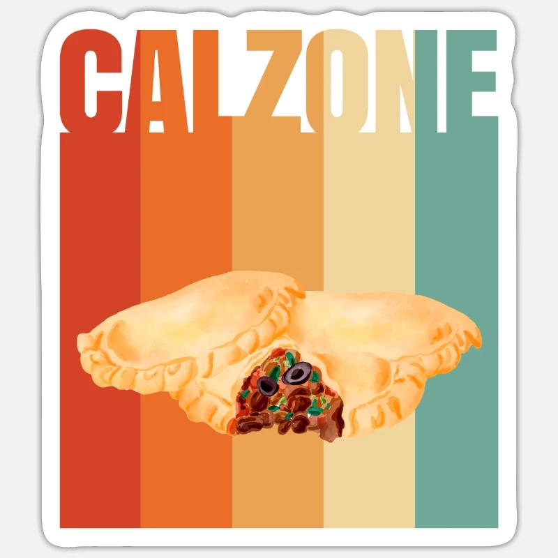 Calzone Pizza Gift - Sticker size S (10 x 10 cm) - white matte