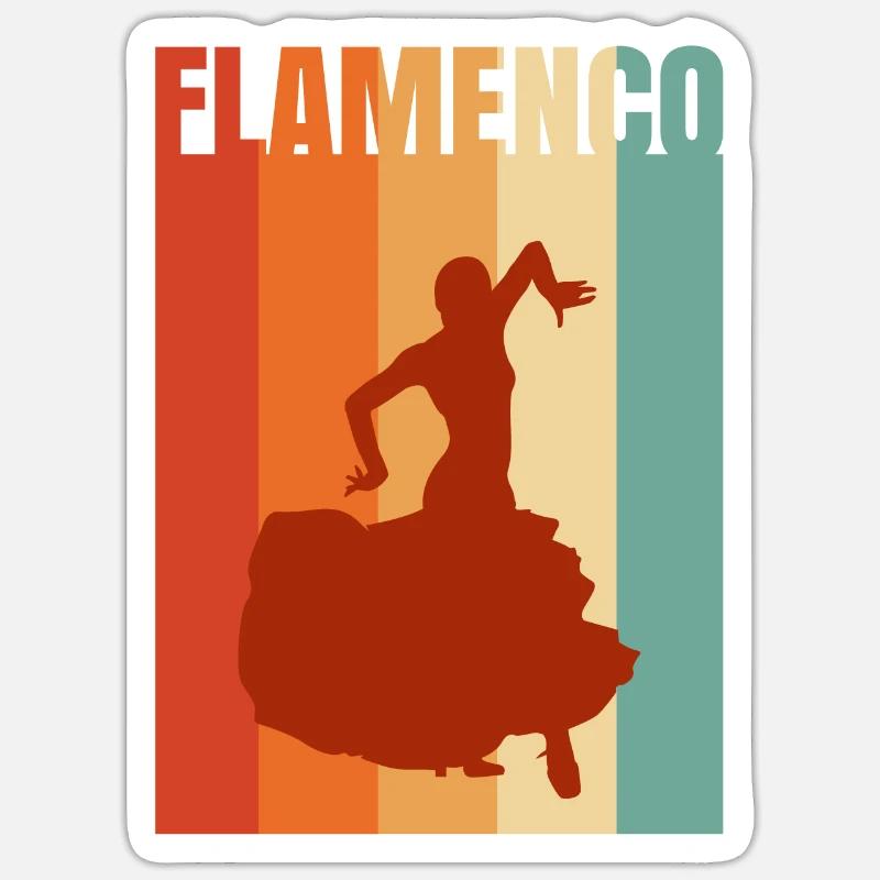 Flamenco - Sticker taille S (10 x 10 cm) - blanc mat