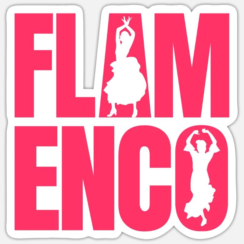 Flamenco - Sticker Größe S (10 x 10 cm) - Mattweiß