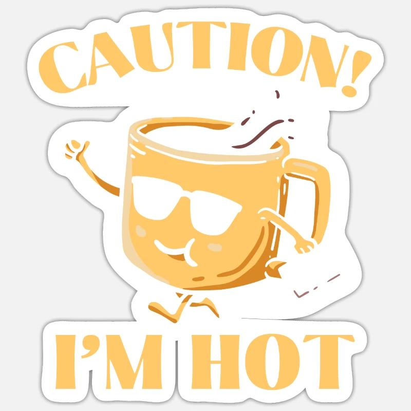 Caution I'm Hot Chocolate Drinker Choco Drink Sticker size S (10 x 10 cm)