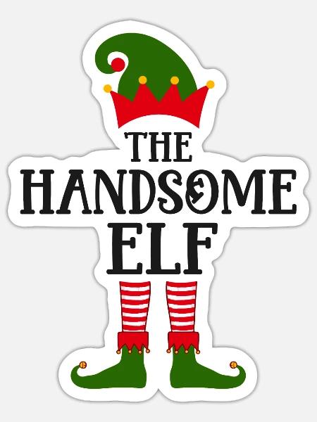 Der gutaussehende Elf Weihnachtszeit - Sticker Größe S (10 x 10 cm) - Mattweiß