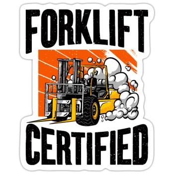 Forklift certified - Sticker size S (10 x 10 cm) - white matte - Front