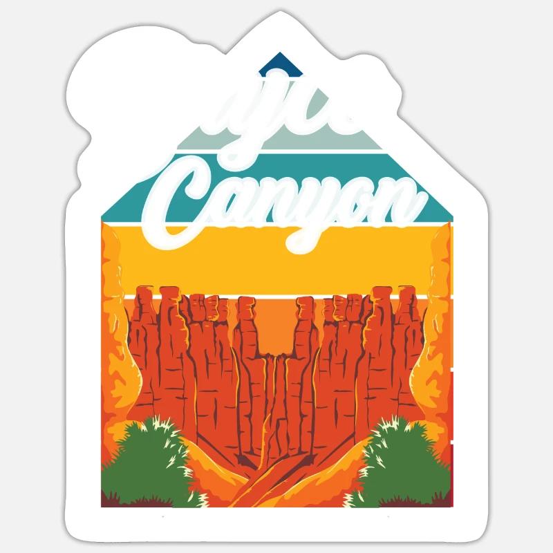 Mur de formation rocheuse de Bryce Canyon Utah - Sticker taille S (10 x 10 cm) - blanc mat