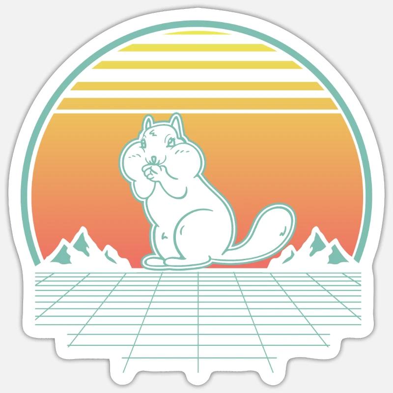 Chipmunk Rodent Gift - Sticker size S (10 x 10 cm) - white matte