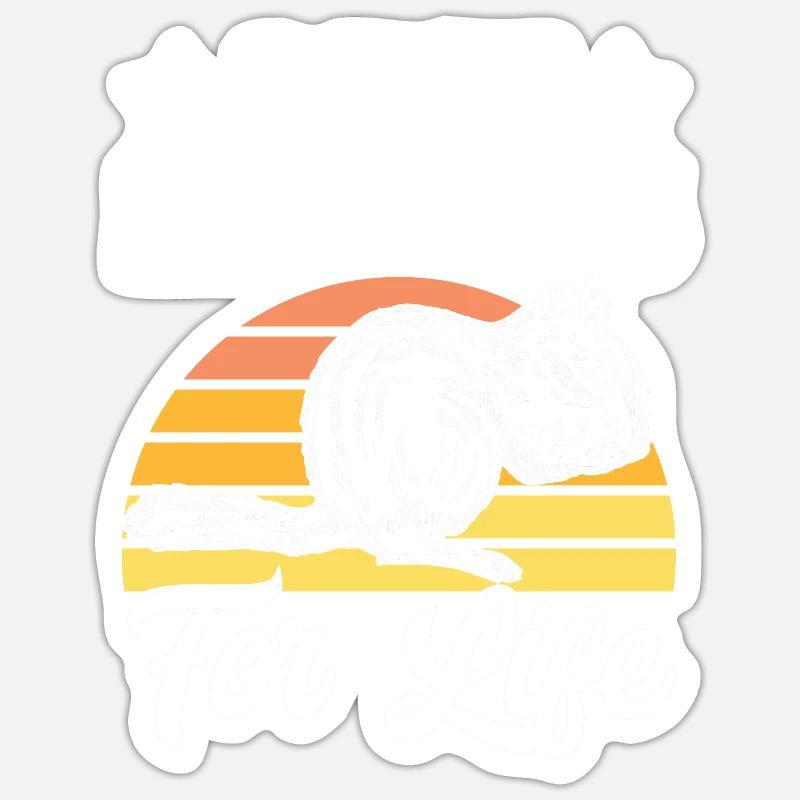 Cadeau de rongeur chipmunk - Sticker taille S (10 x 10 cm) - blanc mat