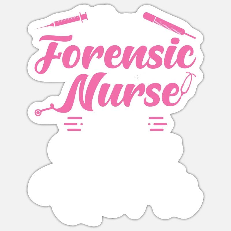 Forensische Krankenschwester - Sticker Größe S (10 x 10 cm) - Mattweiß