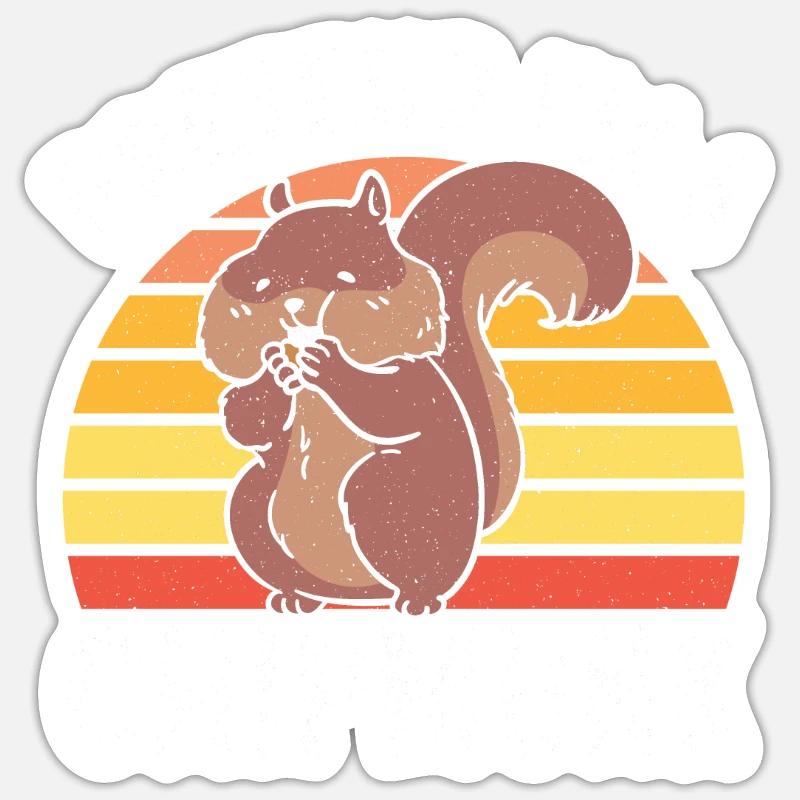 Cadeau de rongeur chipmunk - Sticker taille S (10 x 10 cm) - blanc mat
