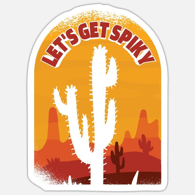 Jardin de cactus - Sticker taille S (10 x 10 cm) - blanc mat