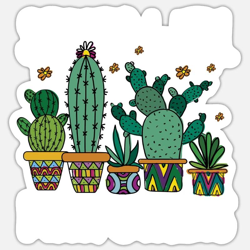 Cactus Garden Cactus - Sticker size S (10 x 10 cm) - white matte
