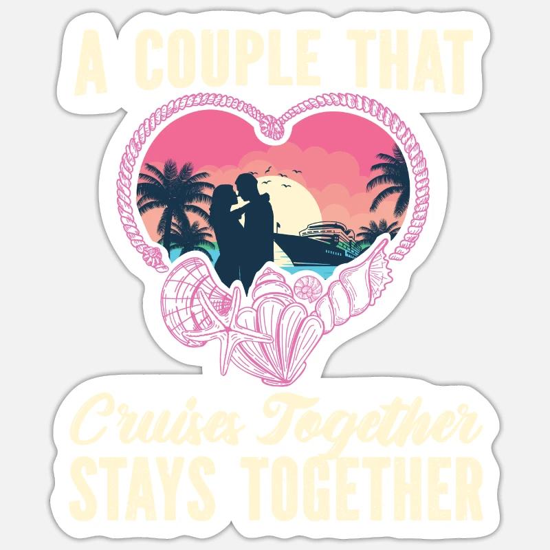 Cruise Ship Vacation Couples - Sticker size S (10 x 10 cm) - white matte