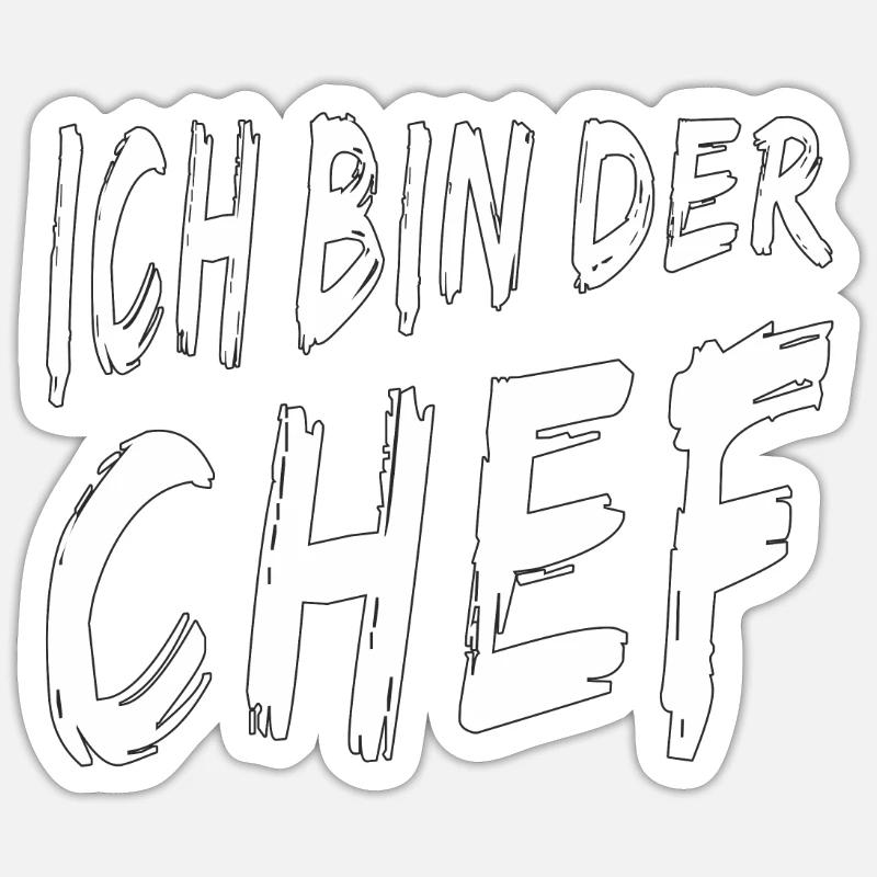ICH BIN DER CHEF - Sticker Größe S (10 x 10 cm) - Mattweiß
