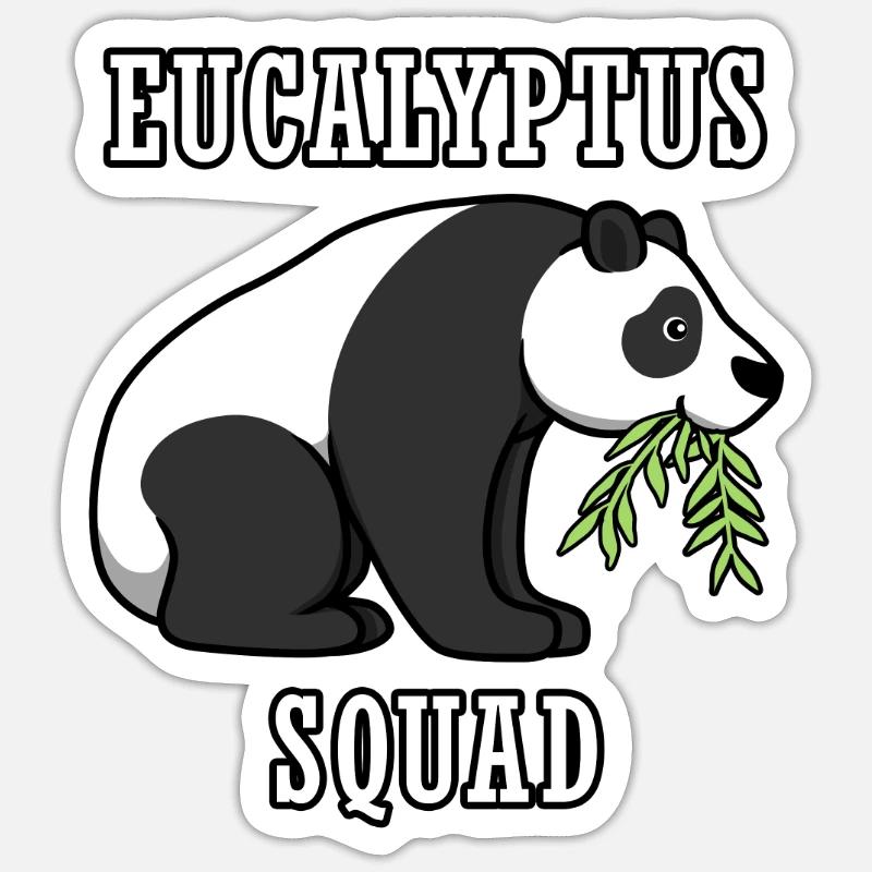 Panda australien Eucalyptus Koala - Sticker taille S (10 x 10 cm) - blanc mat