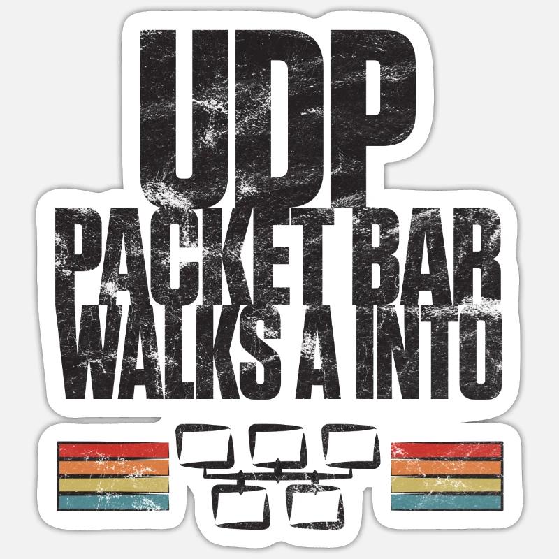 UDP Packet Bar Walks A Into - Sticker Größe S (10 x 10 cm) - Mattweiß