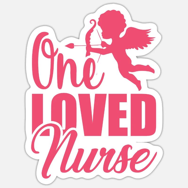 KRANKENSCHWESTER Une infirmière aimée - Sticker taille S (10 x 10 cm) - blanc mat