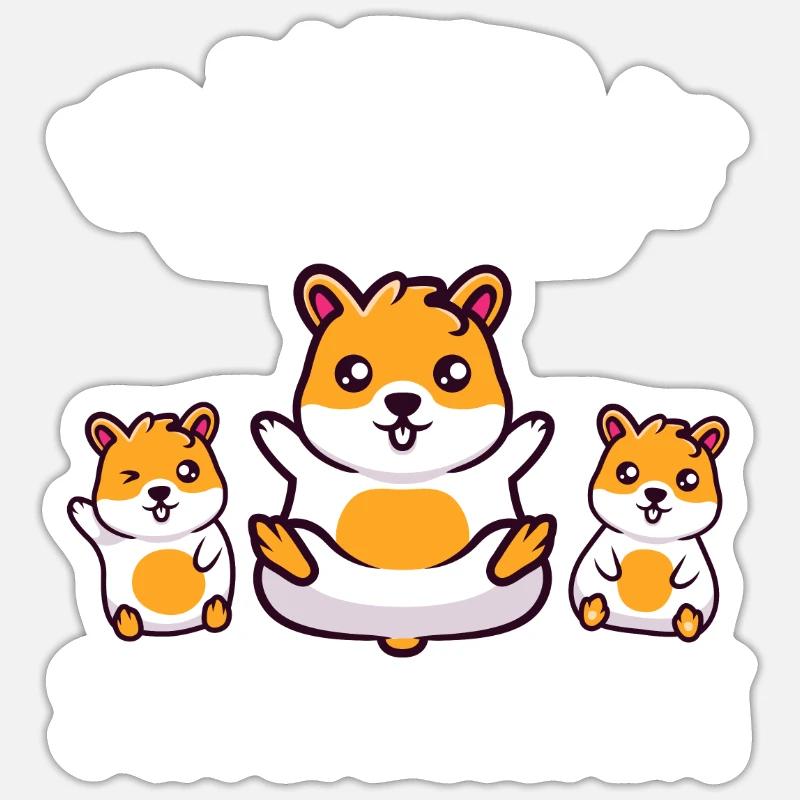 Hamster Gift Hamster Lovers - Sticker size S (10 x 10 cm) - white matte