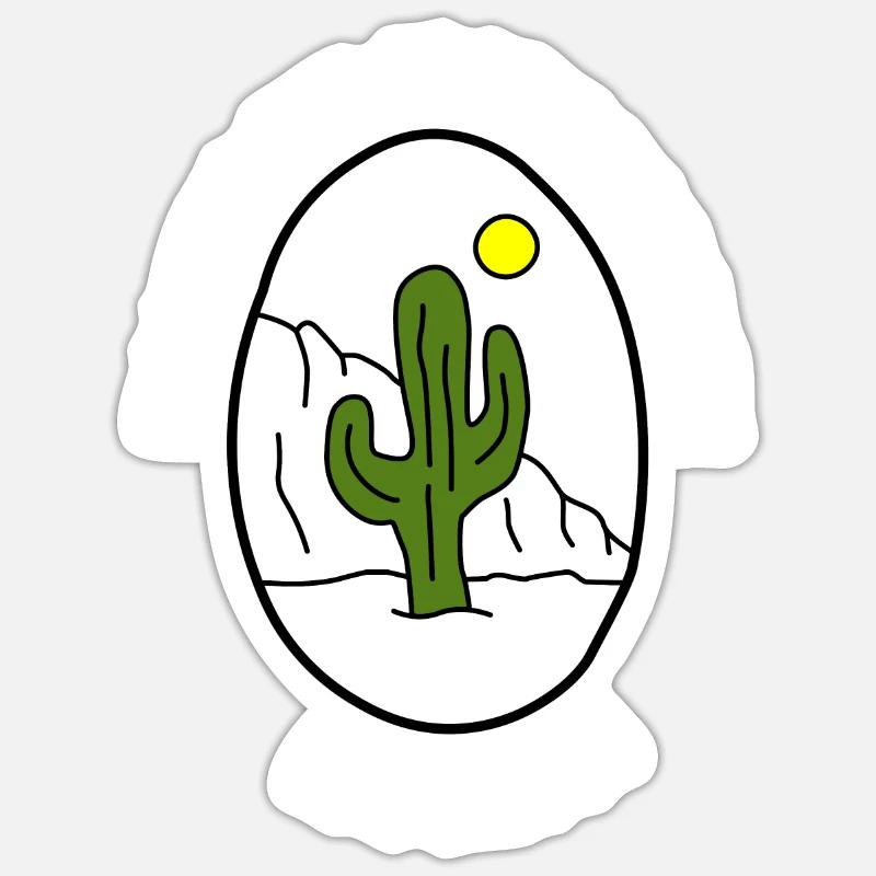 Cactus Jardin Cactus - Sticker taille S (10 x 10 cm) - blanc mat