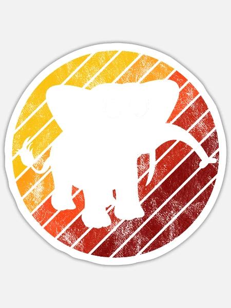 Elefanten Elefant für Kinder - Sticker Größe S (10 x 10 cm) - Mattweiß
