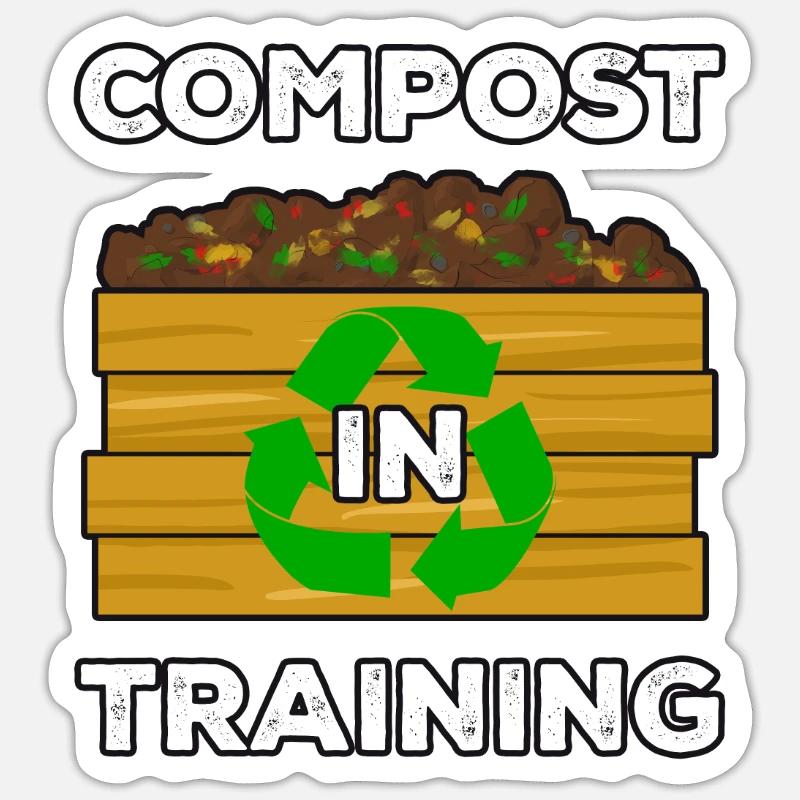 Cadeau vers de compost - Sticker taille S (10 x 10 cm) - blanc mat