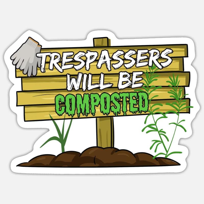 Kompost Würmer Geschenk - Sticker Größe S (10 x 10 cm) - Mattweiß