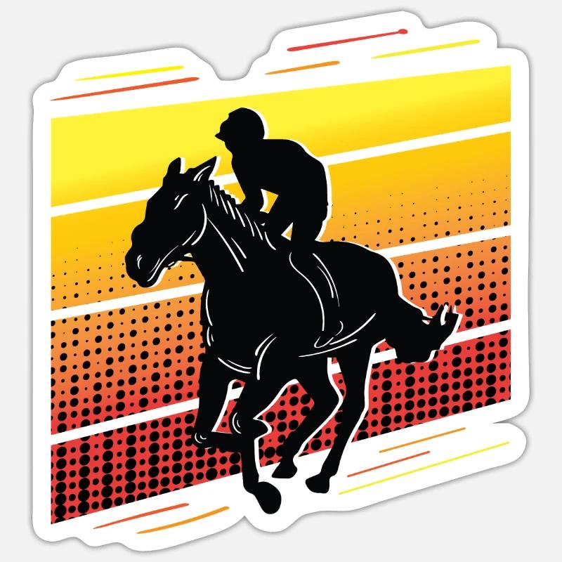 Pferderennwettbewerb Rancher Geschenk - Sticker Größe S (10 x 10 cm) - Mattweiß