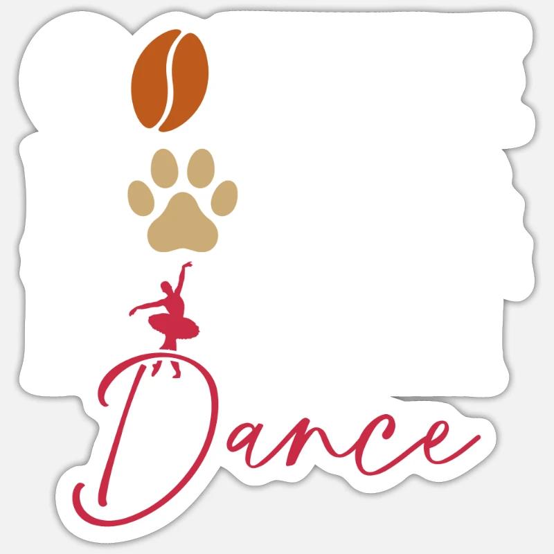 Café, chiens et danse classique - Ballet Dancer Sticker taille S (10 x 10 cm)