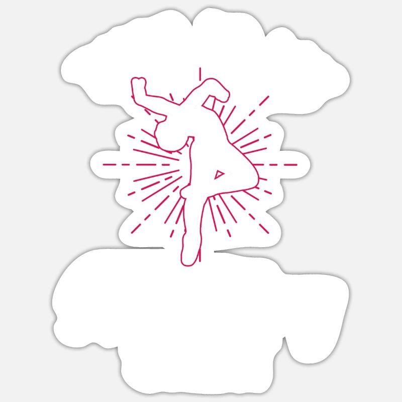 Stretching-Shirt - Ballet Dancer Ballet - Sticker size S (10 x 10 cm) - white matte