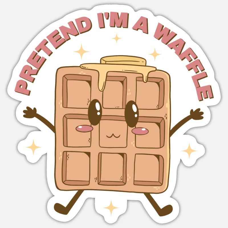 Stellen Sie Sich Vor, Ich Bin Ein Waffel -Witz Sticker Größe S (10 x 10 cm)
