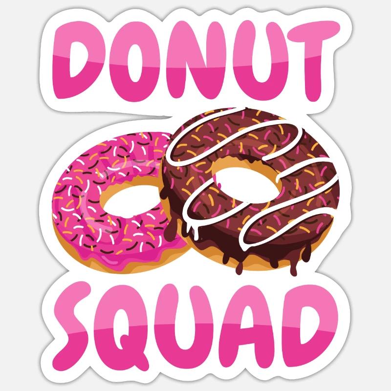 Donut Squad - Sticker Größe S (10 x 10 cm) - Mattweiß