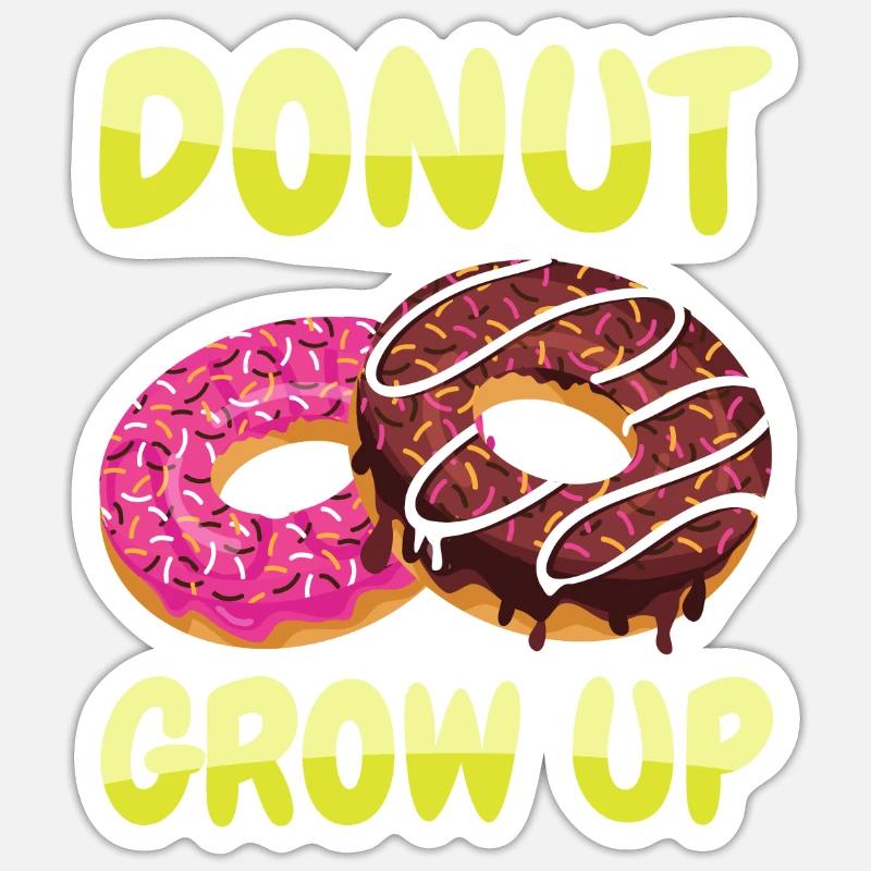 Donut grandir - Sticker taille S (10 x 10 cm) - blanc mat