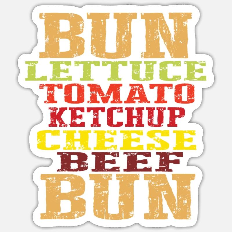 Hamburger Burgeraufbau - Sticker taille S (10 x 10 cm) - blanc mat