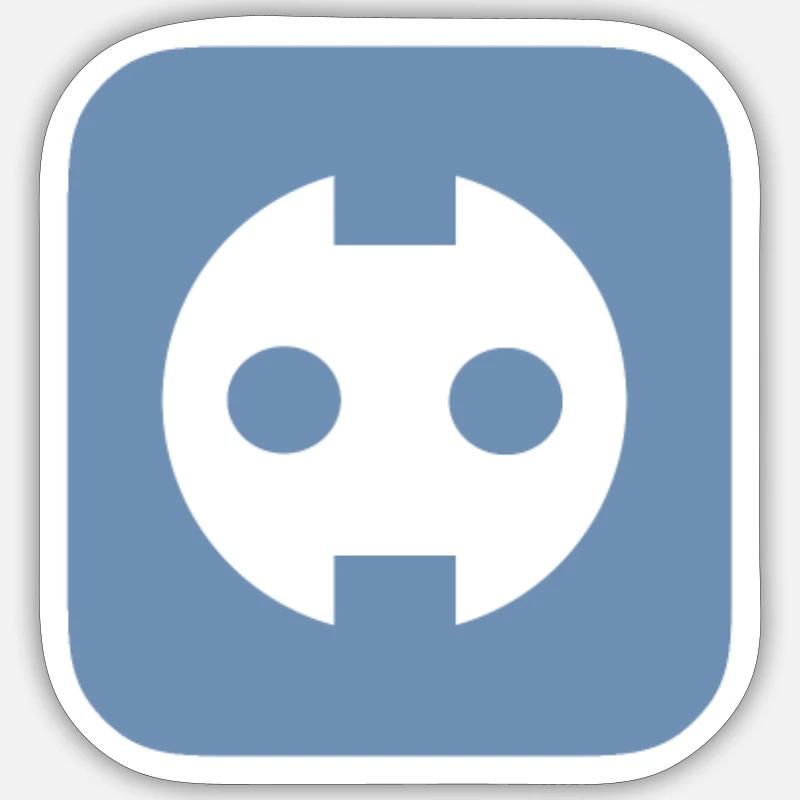 Steckdose - Sticker Größe S (10 x 10 cm) - Mattweiß