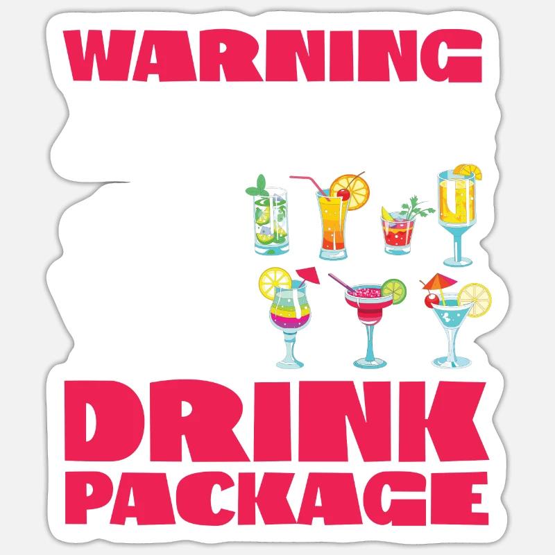 Cruise Ship Vacation Drink Package - Sticker size S (10 x 10 cm) - white matte