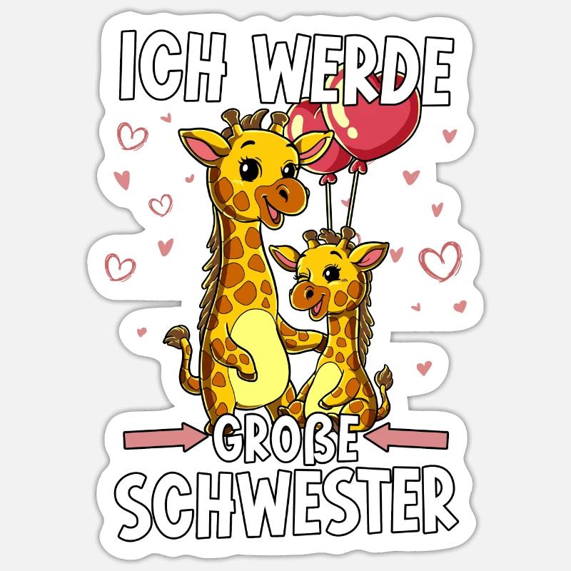 Ich Werde Große Schwester - Sticker Größe S (10 x 10 cm) - Mattweiß