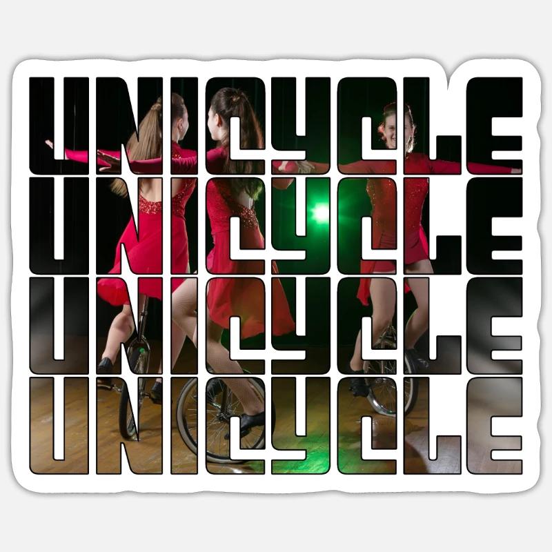 Monocycle - Sticker taille S (10 x 10 cm) - blanc mat