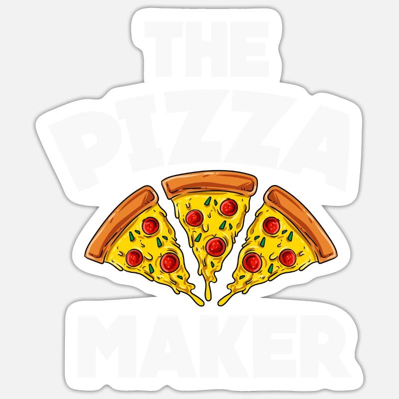 Pizza - Sticker taille S (10 x 10 cm) - blanc mat