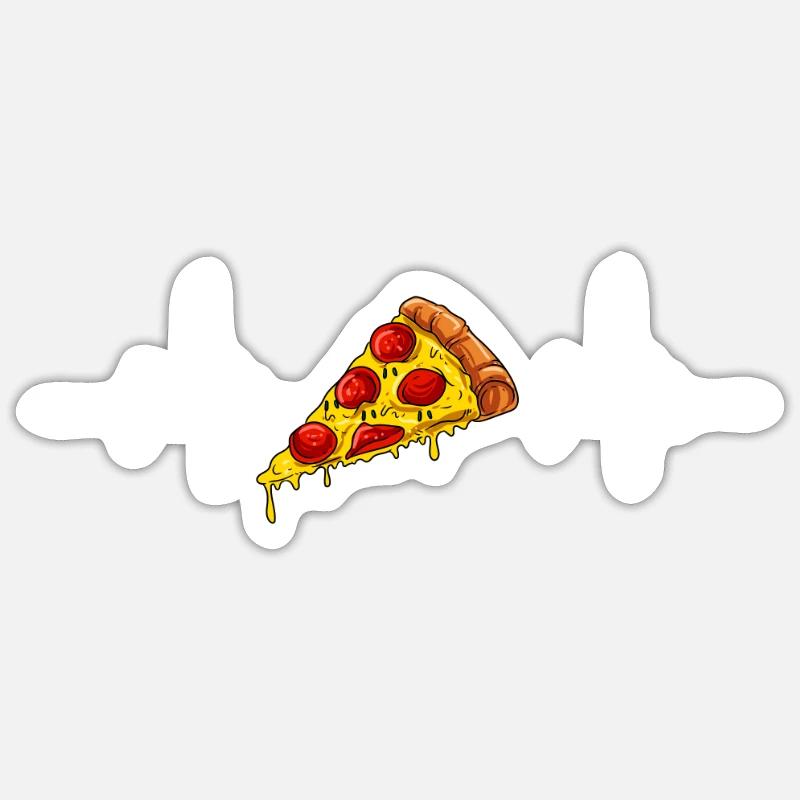 Pizza - Sticker taille S (10 x 10 cm) - blanc mat