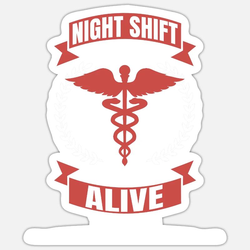 Nurses Night Shift Nurse Nursing Sticker size S (10 x 10 cm)