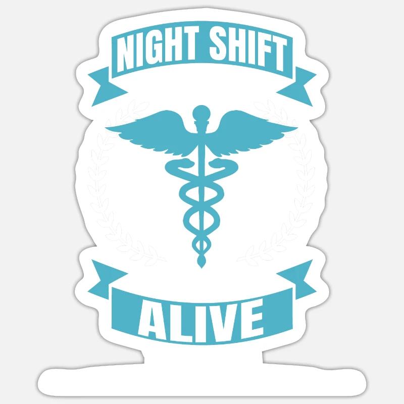 Nurses Night Shift Nurse Nursing Sticker size S (10 x 10 cm)