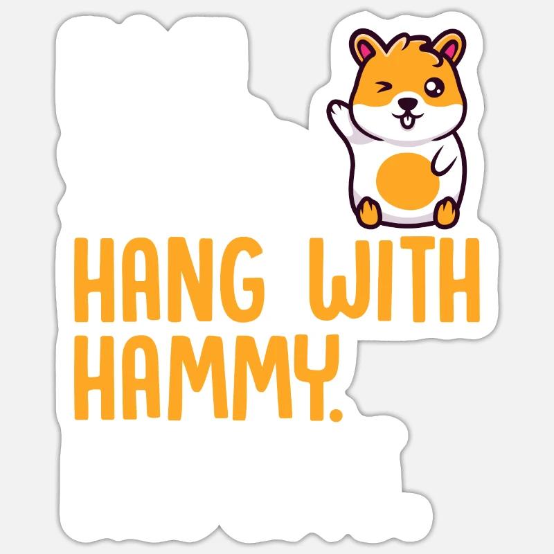 Hamster Cadeau Hamster Lovers - Sticker taille S (10 x 10 cm) - blanc mat